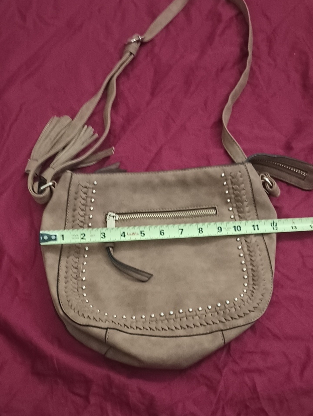 Brown Studded Crossbody Bag With Tassel Accessories Purse Western Flare - Picture 5 of 6